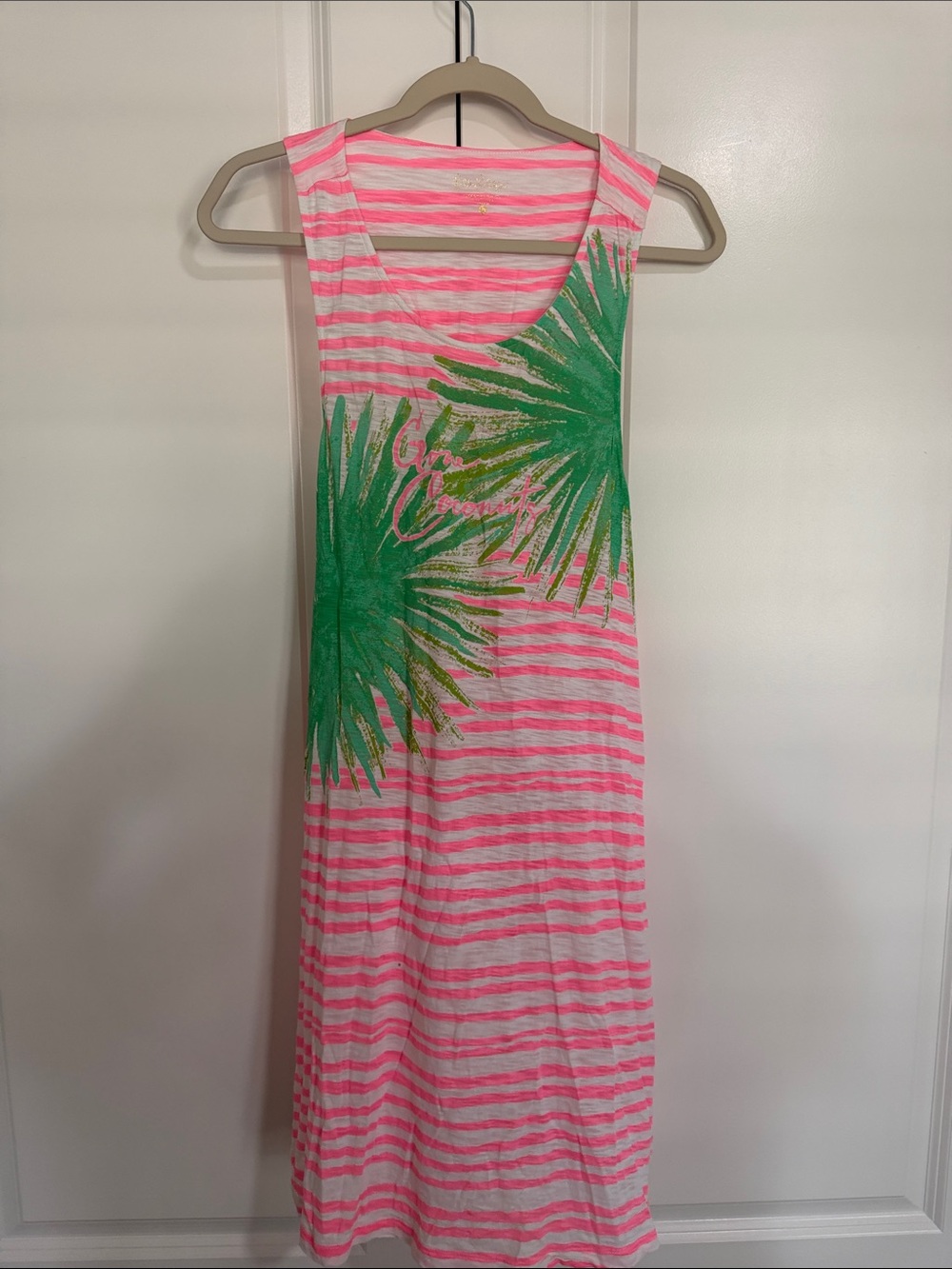 Lilly Pulitzer Coral Pink & White Striped Sleeveless Top